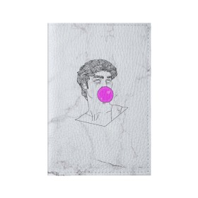 Обложка для паспорта матовая кожа с принтом Bubble gum , натуральная матовая кожа | размер 19,3 х 13,7 см; прозрачные пластиковые крепления | bubble gum | скульптура | статуя