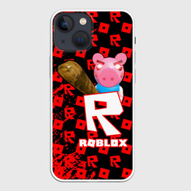 Чехол для iPhone 13 mini с принтом ROBLOX: PIGGI. ,  |  | game | gamer | logo | minecraft | piggi | roblox | simulator | игра | конструктор | лого | пигги | свинья | симулятор | строительство | фигура