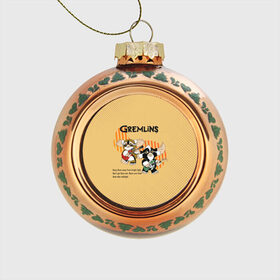 Стеклянный ёлочный шар с принтом Gremlins , Стекло | Диаметр: 80 мм | gizmo | gremlins | mogwai | vdzajul | гизмо | гремлины | магвай