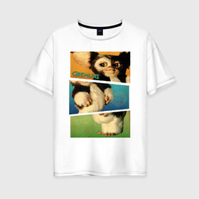 Женская футболка хлопок Oversize с принтом Собери героя , 100% хлопок | свободный крой, круглый ворот, спущенный рукав, длина до линии бедер
 | gizmo | gremlins | magwai | vdzajul | гизмо | гремлины | магвай