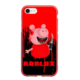 Чехол для iPhone 7/8 матовый с принтом Roblox piggy/Свинка Пигги. , Силикон | Область печати: задняя сторона чехла, без боковых панелей | 