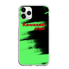 Чехол для iPhone 11 Pro матовый с принтом Kawasaki , Силикон |  | kawasaki | moto | ninja | брызги | дорога | кавасаки | краска | мотоцикл | надпись | неон | ниндзя | паутина | скорость | текстура