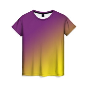 Женская футболка 3D с принтом ГРАДИЕНТ , 100% полиэфир ( синтетическое хлопкоподобное полотно) | прямой крой, круглый вырез горловины, длина до линии бедер | gradient | summer | textures | tie dye | абстракт | градиент | желтая | лето | переход | радуга | тай дай | текстура | текстуры | фиолетовая | хиппи | цвета