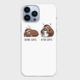 Чехол для iPhone 13 Pro Max с принтом Ленивец Coffee ,  |  | animal | coffee | need | sleep | животные | кавай | кити | котенок | котик | котики | кофе | кофеман | ленивец | лень | милый | панда | работа | спать