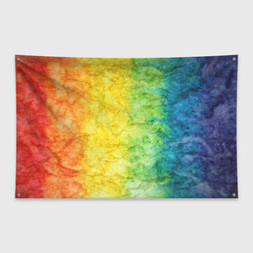 Флаг-баннер с принтом разноцветный акварель градиент , 100% полиэстер | размер 67 х 109 см, плотность ткани — 95 г/м2; по краям флага есть четыре люверса для крепления | 2020 | акварель | градиент | краска | лето | повседневный | просто | радуга | разноцветный