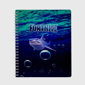 Тетрадь с принтом Loot Shark Fortnite , 100% бумага | 48 листов, плотность листов — 60 г/м2, плотность картонной обложки — 250 г/м2. Листы скреплены сбоку удобной пружинной спиралью. Уголки страниц и обложки скругленные. Цвет линий — светло-серый
 | chapter 2 | fortnite | fortnite 13 | fortnite 3 | loot shark | loot shark fortnite | season 3 | shark | shark fortnite 3 | акула | акула фортнайт | акула фортнайт 3 | лут акула | сезон 3 | фортнайт | фортнайт 13 | фортнайт 3 | фортнайт вторая глава | форт