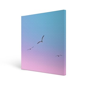 Холст квадратный с принтом чайки птицы полет градиент , 100% ПВХ |  | градиент | закат | минимализм | небо | полет | природа | просто | птицы | рассвет | чайки