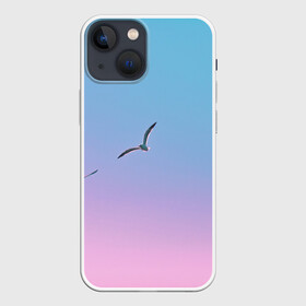 Чехол для iPhone 13 mini с принтом чайки птицы полет градиент ,  |  | градиент | закат | минимализм | небо | полет | природа | просто | птицы | рассвет | чайки