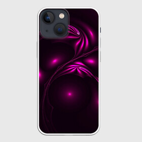 Чехол для iPhone 13 mini с принтом Lullaby Pink ,  |  | Тематика изображения на принте: abstract | abstraction | geometry | line | pattern | psy | абстрактный | абстракция | геометрия | краски | кубики | линии | неоновые | неоновый | психоделика | текстура