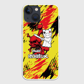 Чехол для iPhone 13 mini с принтом Свинка Пигги из Roblox ,  |  | pig | piggi | roblox | svinka | игра | пигги