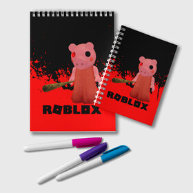 Блокнот с принтом Roblox piggy Свинка Пигги , 100% бумага | 48 листов, плотность листов — 60 г/м2, плотность картонной обложки — 250 г/м2. Листы скреплены удобной пружинной спиралью. Цвет линий — светло-серый
 | game | gamer | logo | minecraft | piggi | roblox | simulator | игра | конструктор | лого | пигги | свинья | симулятор | строительство | фигура