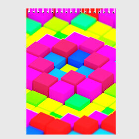 Скетчбук с принтом ЦВЕТНЫЕ КУБИКИ , 100% бумага
 | 48 листов, плотность листов — 100 г/м2, плотность картонной обложки — 250 г/м2. Листы скреплены сверху удобной пружинной спиралью | abstract | abstraction | geometry | line | pattern | psy | абстрактный | абстракция | геометрия | краски | кубики | линии | неоновые | неоновый | психоделика | текстура