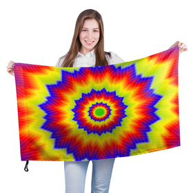 Флаг 3D с принтом Tie-Dye , 100% полиэстер | плотность ткани — 95 г/м2, размер — 67 х 109 см. Принт наносится с одной стороны | abstract | colorful | dye | gradient | texture | tie | абстракция | градиент | дай | тай | текстура | цветной