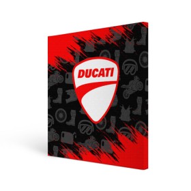 Холст квадратный с принтом DUCATI [2] , 100% ПВХ |  | ducati | moto | дукати | мото | мотоцикл