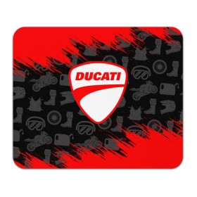 Коврик для мышки прямоугольный с принтом DUCATI [2] , натуральный каучук | размер 230 х 185 мм; запечатка лицевой стороны | ducati | moto | дукати | мото | мотоцикл