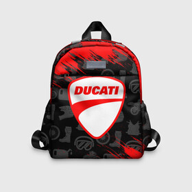 Детский рюкзак 3D с принтом DUCATI [2] , 100% полиэстер | лямки с регулируемой длиной, сверху петелька, чтобы рюкзак можно было повесить на вешалку. Основное отделение закрывается на молнию, как и внешний карман. Внутри дополнительный карман. По бокам два дополнительных кармашка | Тематика изображения на принте: ducati | moto | дукати | мото | мотоцикл