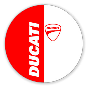 Коврик для мышки круглый с принтом DUCATI [4] , резина и полиэстер | круглая форма, изображение наносится на всю лицевую часть | ducati | moto | дукати | мото | мотоцикл