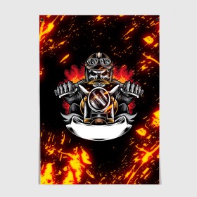 Постер с принтом Fire Biker (Z) , 100% бумага
 | бумага, плотность 150 мг. Матовая, но за счет высокого коэффициента гладкости имеет небольшой блеск и дает на свету блики, но в отличии от глянцевой бумаги не покрыта лаком | 2020 | auto | bike | fire biker | moto | motorcycle | sport | авто | автомобиль | автомобильные | байк | бренд | марка | машины | мото | мотоциклы | огненный байкер | спорт