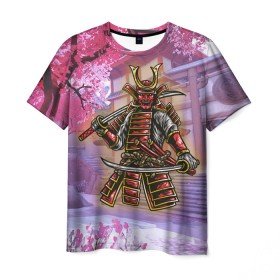 Мужская футболка 3D с принтом Самурай (Z) , 100% полиэфир | прямой крой, круглый вырез горловины, длина до линии бедер | samurai | буке | воин | вояк | мононофу | мститель | мушя | ниндзя | сабурай | самурай | слуга | солдат | цувамоно