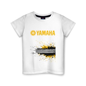 Детская футболка хлопок с принтом YAMAHA (Z) , 100% хлопок | круглый вырез горловины, полуприлегающий силуэт, длина до линии бедер | 2020 | auto | bike | moto | motorcycle | sport | авто | автомобиль | автомобильные | байк | бренд | марка | машины | мото | мотоциклы | спорт