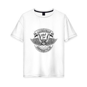 Женская футболка хлопок Oversize с принтом American Motorcycle (Z) , 100% хлопок | свободный крой, круглый ворот, спущенный рукав, длина до линии бедер
 | 