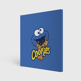 Холст квадратный с принтом Cookies , 100% ПВХ |  | Тематика изображения на принте: cookie | cookiemonster | delicious | eat | monster | yummy | еда | коржик | куки | кукимонстр | монстр | печенье | сезам | сладости | улица | улицасезам