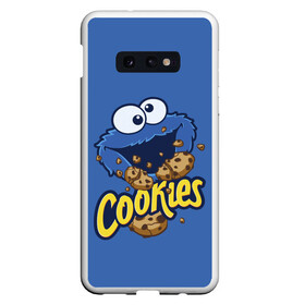 Чехол для Samsung S10E с принтом Cookies , Силикон | Область печати: задняя сторона чехла, без боковых панелей | cookie | cookiemonster | delicious | eat | monster | yummy | еда | коржик | куки | кукимонстр | монстр | печенье | сезам | сладости | улица | улицасезам