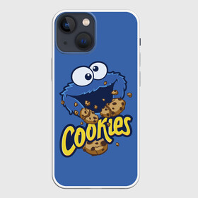 Чехол для iPhone 13 mini с принтом Cookies ,  |  | cookie | cookiemonster | delicious | eat | monster | yummy | еда | коржик | куки | кукимонстр | монстр | печенье | сезам | сладости | улица | улицасезам
