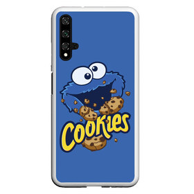 Чехол для Honor 20 с принтом Cookies , Силикон | Область печати: задняя сторона чехла, без боковых панелей | cookie | cookiemonster | delicious | eat | monster | yummy | еда | коржик | куки | кукимонстр | монстр | печенье | сезам | сладости | улица | улицасезам