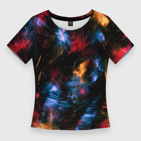 Женская футболка 3D Slim с принтом КОСМИЧЕСКИЕ ВОЛНЫ ,  |  | colors | galaxy | paints | space | star
nebula | texture | абстракция | брызги | вселенная | галактика | звезда | звезды | космический | краски | планеты | текстуры