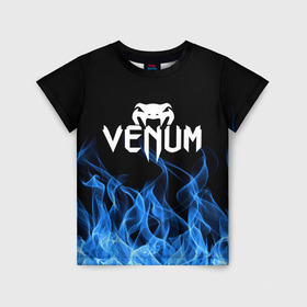 Детская футболка 3D с принтом VENUM. , 100% гипоаллергенный полиэфир | прямой крой, круглый вырез горловины, длина до линии бедер, чуть спущенное плечо, ткань немного тянется | Тематика изображения на принте: mma | sport | venum | бокс | венум | единоборство | мма | спорт