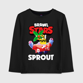 Детский лонгслив хлопок с принтом SPROUT PALMEN СПРАУТ ТРОПИКИ , 100% хлопок | круглый вырез горловины, полуприлегающий силуэт, длина до линии бедер | bibi | brawl stars | coach mike | crow | gale | leon | leon shark | max | mecha crow | mortis | mr.p | nani | phoenix | sally leon | sandy | spike | sprout | tara | virus 8 bit | werewolf | ворон | оборотень