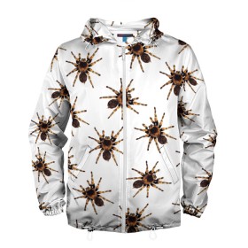 Мужская ветровка 3D с принтом В пауках , 100% полиэстер | подол и капюшон оформлены резинкой с фиксаторами, два кармана без застежек по бокам, один потайной карман на груди | pattern | spider | джунгли | дикие | животные | жуки | звери | лапы | мерзкие | монстр | насекомые | паттерн | паук | пауки | паутина | паучок | птицеед | страшный | существа | тараканы | тарантул | тропики
