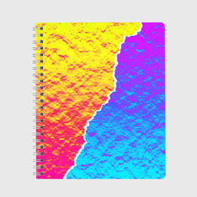 Тетрадь с принтом Цветные переливы , 100% бумага | 48 листов, плотность листов — 60 г/м2, плотность картонной обложки — 250 г/м2. Листы скреплены сбоку удобной пружинной спиралью. Уголки страниц и обложки скругленные. Цвет линий — светло-серый
 | Тематика изображения на принте: абстрактный | блестящие | волны | геометрия | градиент | краски | летний | лето | море | небо | неоновые | облака | океан | перламутр | поп | радуга | радужный | разноцветные | река | ретро | русалка