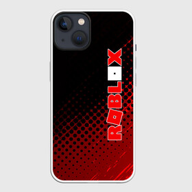 Чехол для iPhone 13 с принтом Roblox ,  |  | dynablocks | for kids | funny | roblox | robux | roleplay | белый | блоки | вселенная | герои | красный | кубики | роблокс | симулятор