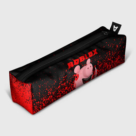 Пенал 3D с принтом Roblox piggy Свинка Пигги , 100% полиэстер | плотная ткань, застежка на молнии | game | gamer | logo | minecraft | piggi | roblox | simulator | игра | конструктор | лого | пигги | свинья | симулятор | строительство | фигура