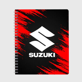 Тетрадь с принтом SUZUKI , 100% бумага | 48 листов, плотность листов — 60 г/м2, плотность картонной обложки — 250 г/м2. Листы скреплены сбоку удобной пружинной спиралью. Уголки страниц и обложки скругленные. Цвет линий — светло-серый
 | abstract | auto | brand | car | geometry | sport | suzuki | texture | абстракция | авто | автомобильные | бренд | геометрия | классика | машины | модные | спорт | стиль | сузуки | текстура