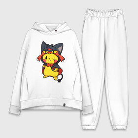 Женский костюм хлопок Oversize с принтом Пика Пика ,  |  | pikachu | pokemon | желтый покемон | пика пика | пикачу | покемон | покемоны