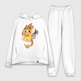 Женский костюм хлопок Oversize с принтом Покемон ПИКАЧУ ,  |  | pikachu | pokemon | желтый покемон | пика пика | пикачу | покемон | покемоны