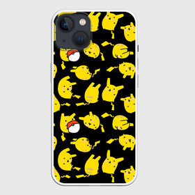 Чехол для iPhone 13 с принтом Пикачу ,  |  | doodling | pikachu | pokemon | textures | дудлинг | желтый покемон | пика пика | пикачу | покемон | покемоны | стикербомбинг | текстуры | фон