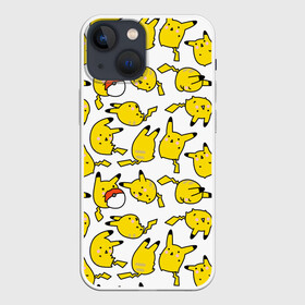 Чехол для iPhone 13 mini с принтом Пикачу ,  |  | doodling | pikachu | pokemon | textures | дудлинг | желтый покемон | пика пика | пикачу | покемон | покемоны | стикербомбинг | текстуры | фон