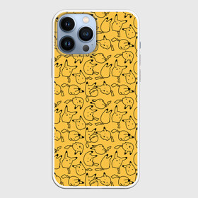 Чехол для iPhone 13 Pro Max с принтом Покемон Пикачу ,  |  | Тематика изображения на принте: doodling | pikachu | pokemon | textures | дудлинг | желтый покемон | пика пика | пикачу | покемон | покемоны | стикербомбинг | текстуры | фон