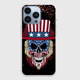 Чехол для iPhone 13 Pro с принтом Американский череп | American Skull (Z) ,  |  | Тематика изображения на принте: shaman | skull | вождь | гот | дух | кладбище | крылья | мертвец | мертвый | панк | перья | рок | скелет | череп | шаман | эмо