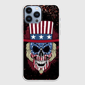 Чехол для iPhone 13 Pro Max с принтом Американский череп | American Skull (Z) ,  |  | Тематика изображения на принте: shaman | skull | вождь | гот | дух | кладбище | крылья | мертвец | мертвый | панк | перья | рок | скелет | череп | шаман | эмо