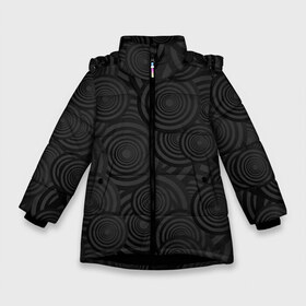 Зимняя куртка для девочек 3D с принтом Круги черный узор геометрия , ткань верха — 100% полиэстер; подклад — 100% полиэстер, утеплитель — 100% полиэстер. | длина ниже бедра, удлиненная спинка, воротник стойка и отстегивающийся капюшон. Есть боковые карманы с листочкой на кнопках, утяжки по низу изделия и внутренний карман на молнии. 

Предусмотрены светоотражающий принт на спинке, радужный светоотражающий элемент на пуллере молнии и на резинке для утяжки. | геометрия | круги | мрачный | обычный | повседневность | простой | серый | темные | узор | черный