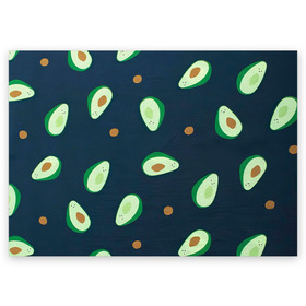 Поздравительная открытка с принтом Авокадо , 100% бумага | плотность бумаги 280 г/м2, матовая, на обратной стороне линовка и место для марки
 | авокадо | арт | зеленый | косточка | разрез | рисунок | темный | фрукт | черный
