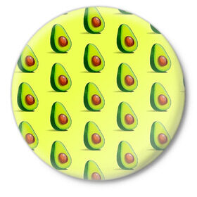 Значок с принтом Авокадо ,  металл | круглая форма, металлическая застежка в виде булавки | Тематика изображения на принте: авокадо | арт | в разрезе | вкусно | вкусный фрукт | желтый | зеленый | косточка | крупная косточка | разрез | рисунок | сладко | сочно | фрукт