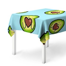 Скатерть 3D с принтом Милое авокадо , 100% полиэстер (ткань не мнется и не растягивается) | Размер: 150*150 см | авокадо | арт | вкусняшка | мило | милое | рисунок | сердечко | сердце | фрукт | шоколад