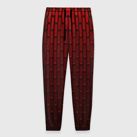Мужские брюки 3D с принтом текстура красный градиент , 100% полиэстер | манжеты по низу, эластичный пояс регулируется шнурком, по бокам два кармана без застежек, внутренняя часть кармана из мелкой сетки | геометрия | градиент | красный | линии | поверхность | простота | симметрия | текстура | точки | черный