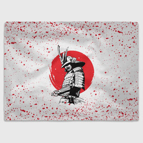 Плед 3D с принтом Самурай в каплях крови (Z) , 100% полиэстер | закругленные углы, все края обработаны. Ткань не мнется и не растягивается | Тематика изображения на принте: samurai | буке | воин | вояк | мононофу | мститель | мушя | ниндзя | сабурай | самурай | самурай в крови | слуга | солдат | цувамоно